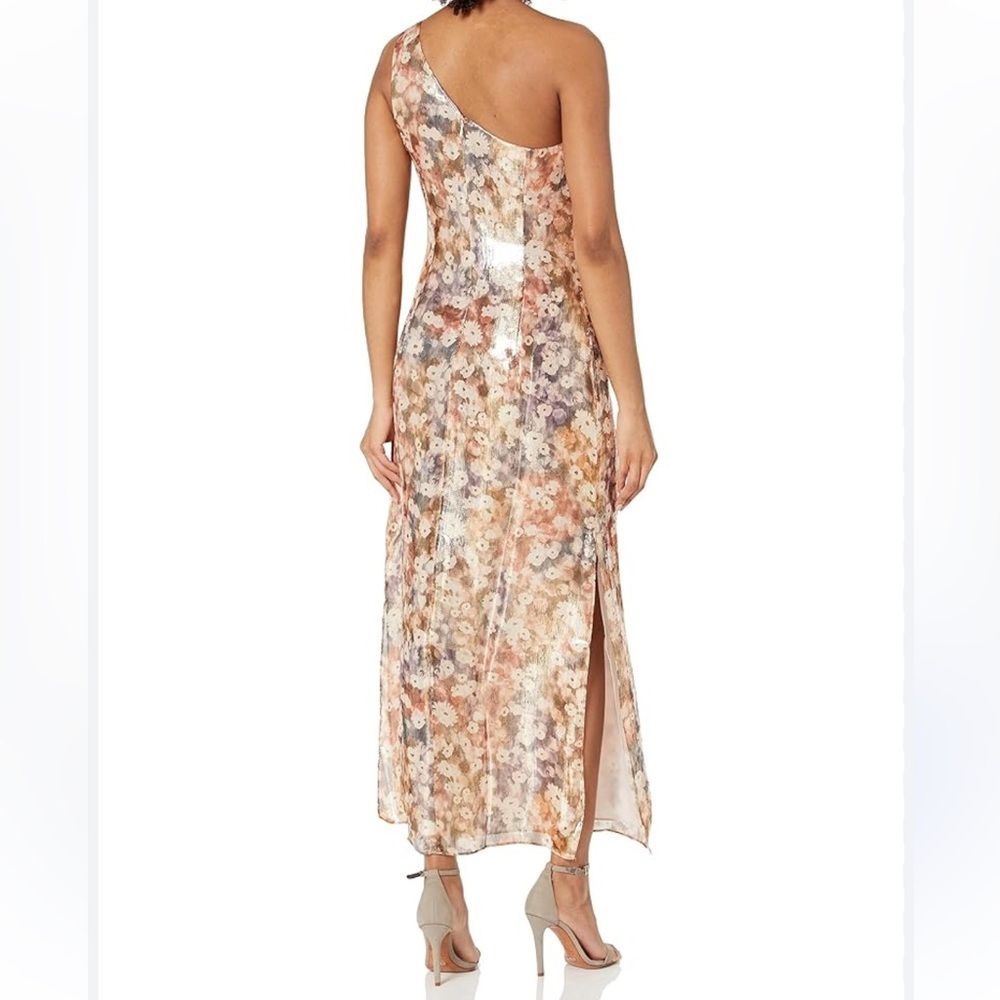 Club Monaco Midi Sunset Shimmer Floral One Shoulder Dres NWT Size 00